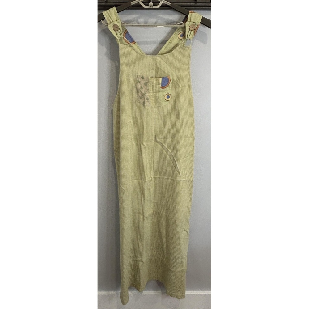 Vintage Bets by Canvasbacks Long Maxi Ribbed Jumper Dress Pale Green Pocket L